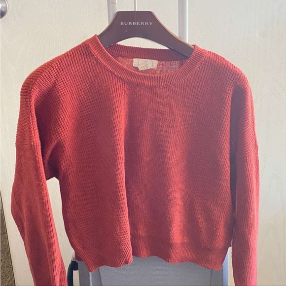 Tilly’s Burgundy red orange crop sweater - Picture 1 of 1